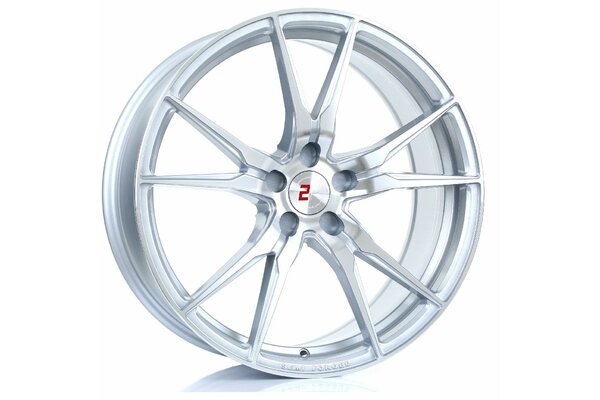 2FORGE ZF2 | 5X100 | 20x8,5 | ET 9 TO 45 | 76 | SILVER POLISHED FACE