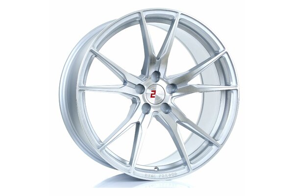2FORGE ZF2 | 5X100 | 20x10 | ET 15 TO 51 | 76 | SILVER POLISHED FACE