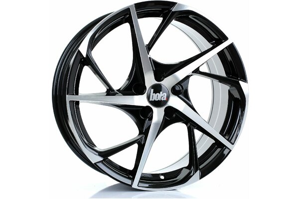 BOLA B18 | 5X98 | 19x8,5 | ET 25 TO 45 | 76 | BLACK POLISHED FACE