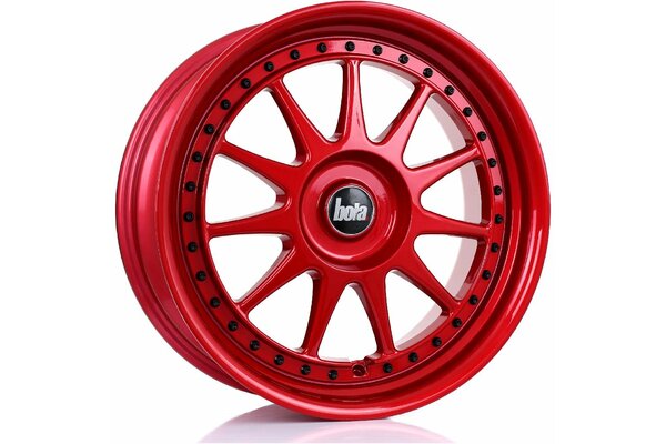 BOLA B4 | 5X120 | 18x8 | ET 30 TO 45 | 76 | CANDY RED BLACK RIVETS