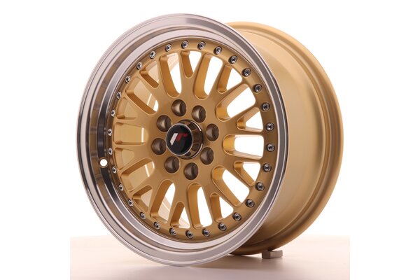 JR Wheels JR10 15x7 ET30 4x100/108 Gold w/Machined Lip