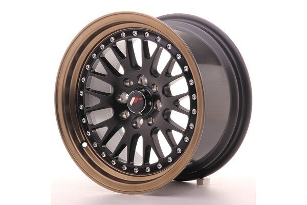 JR Wheels JR10 15x8 ET20 4x100/108 Matt Black w/Bronze Lip