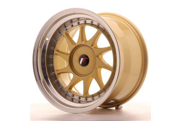 JR Wheels JR26 17x10 ET20-25 BLANK Gold w/Machined Lip