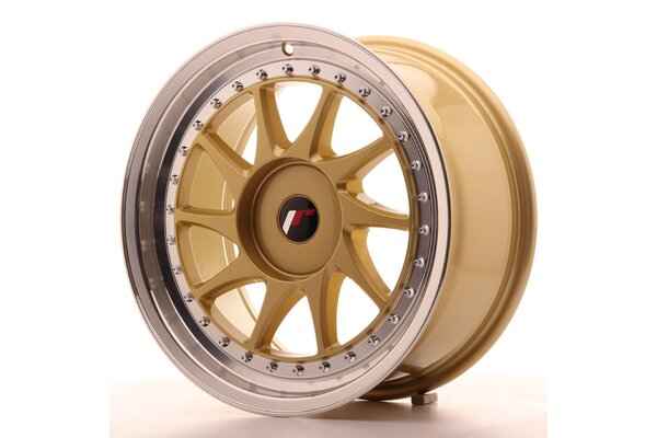 JR Wheels JR26 17x8 ET20-35 BLANK Gold w/Machined Lip