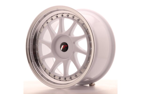 JR Wheels JR26 17x9 ET20-35 BLANK White w/Machined Lip