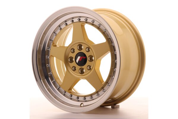 JR Wheels JR6 16x8 ET30 4x100/114 Gold w/Machined Lip