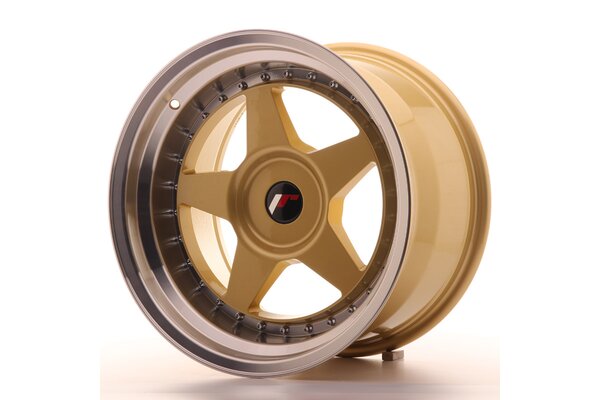 JR Wheels JR6 17x10 ET20 BLANK Gold w/Machined Lip