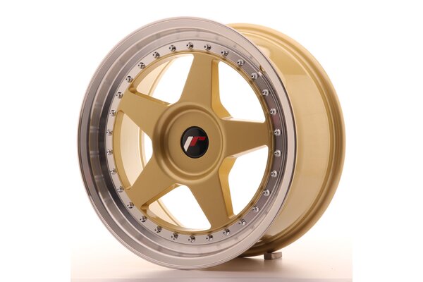 JR Wheels JR6 17x8 ET20-35 BLANK Gold w/Machined Lip