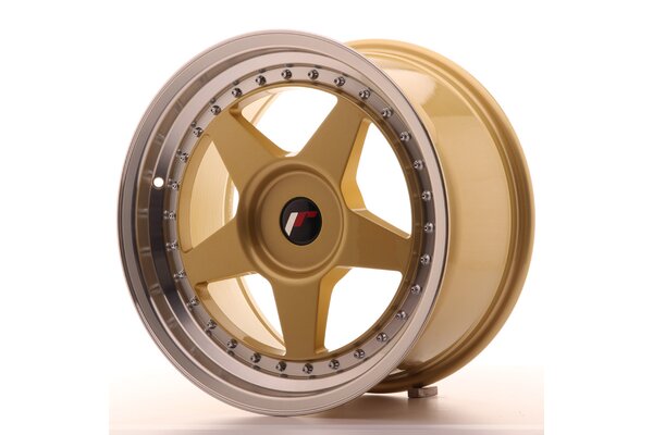 JR Wheels JR6 17x9 ET20-35 BLANK Gold w/Machined Lip