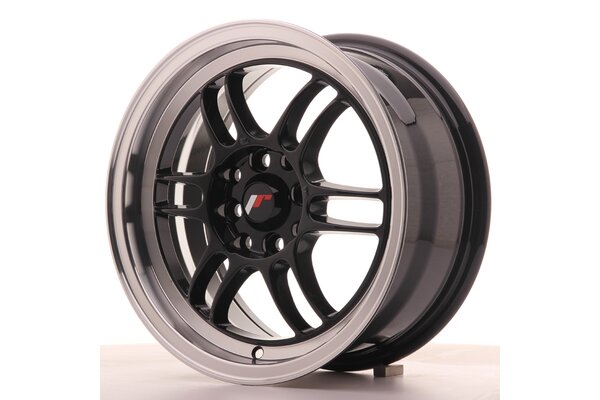 JR Wheels JR7 15x7 ET38 4x100/114 Glossy Black w/Machined...