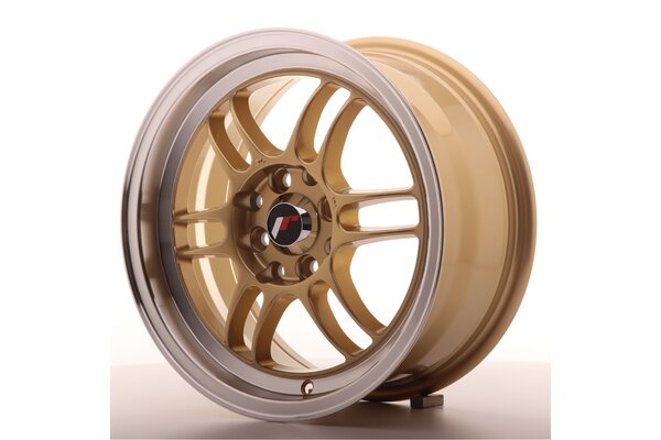 JR Wheels JR7 15x7 ET38 4x100/114 Gold w/Machined Lip