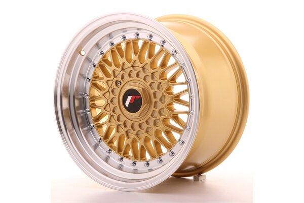 JR Wheels JR9 16x9 ET20 BLANK Gold w/Machined Lip