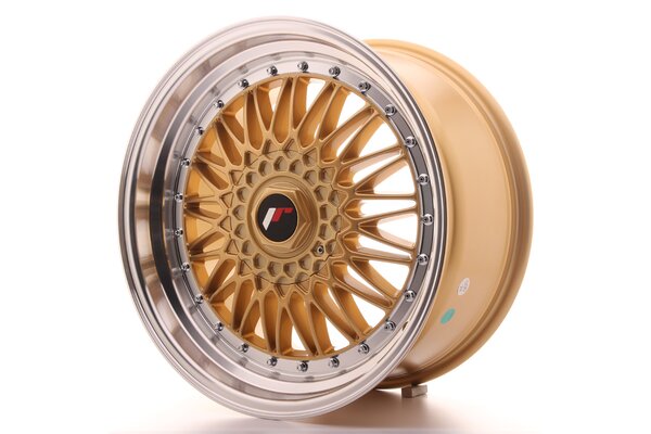 JR Wheels JR9 18x9 ET20-40 BLANK Gold w/Machined Lip